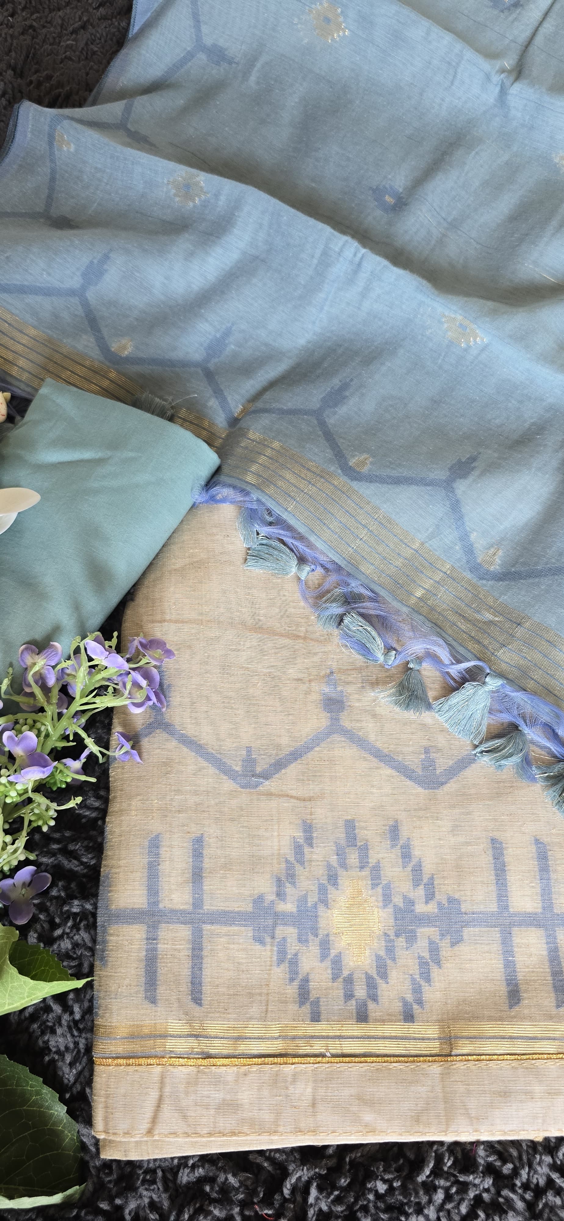 Chanderi silk Jamdani Suit