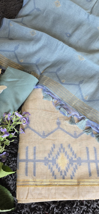 Chanderi silk Jamdani Suit