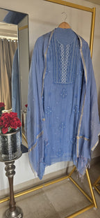 Mul Chanderi Lucknowi Suit