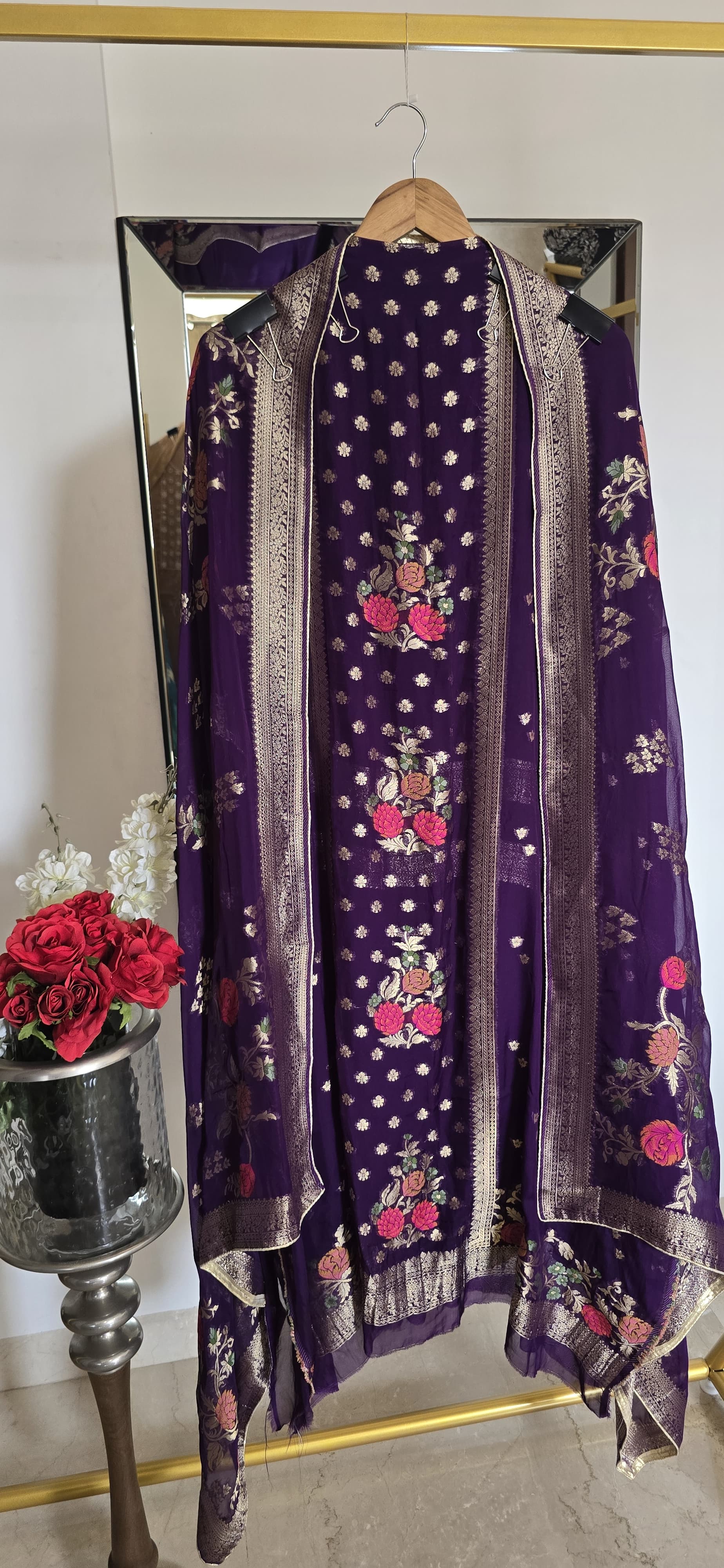 Purple organza suit