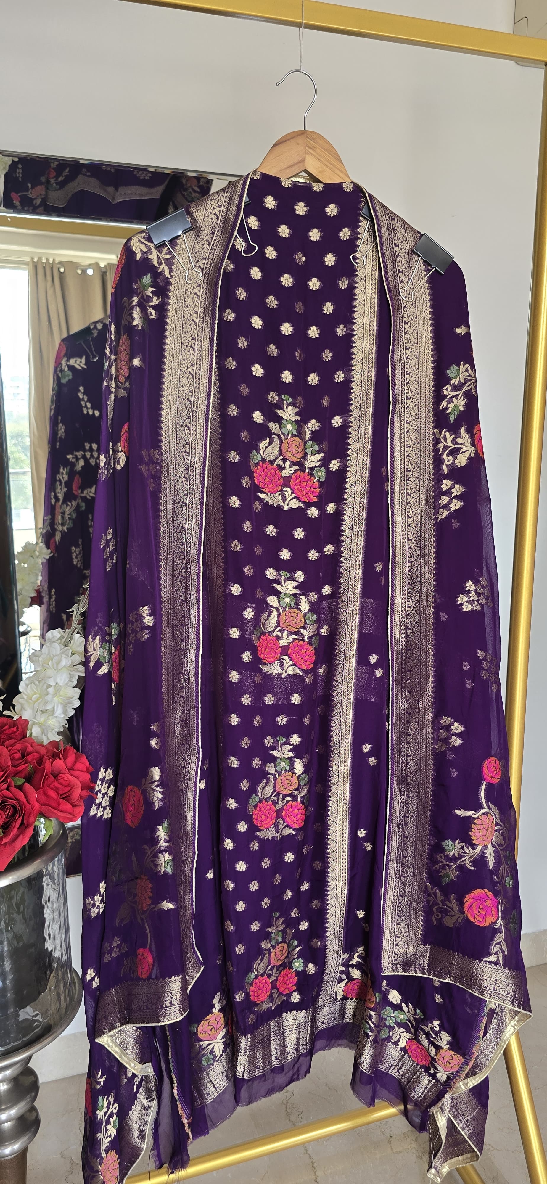 Purple organza suit