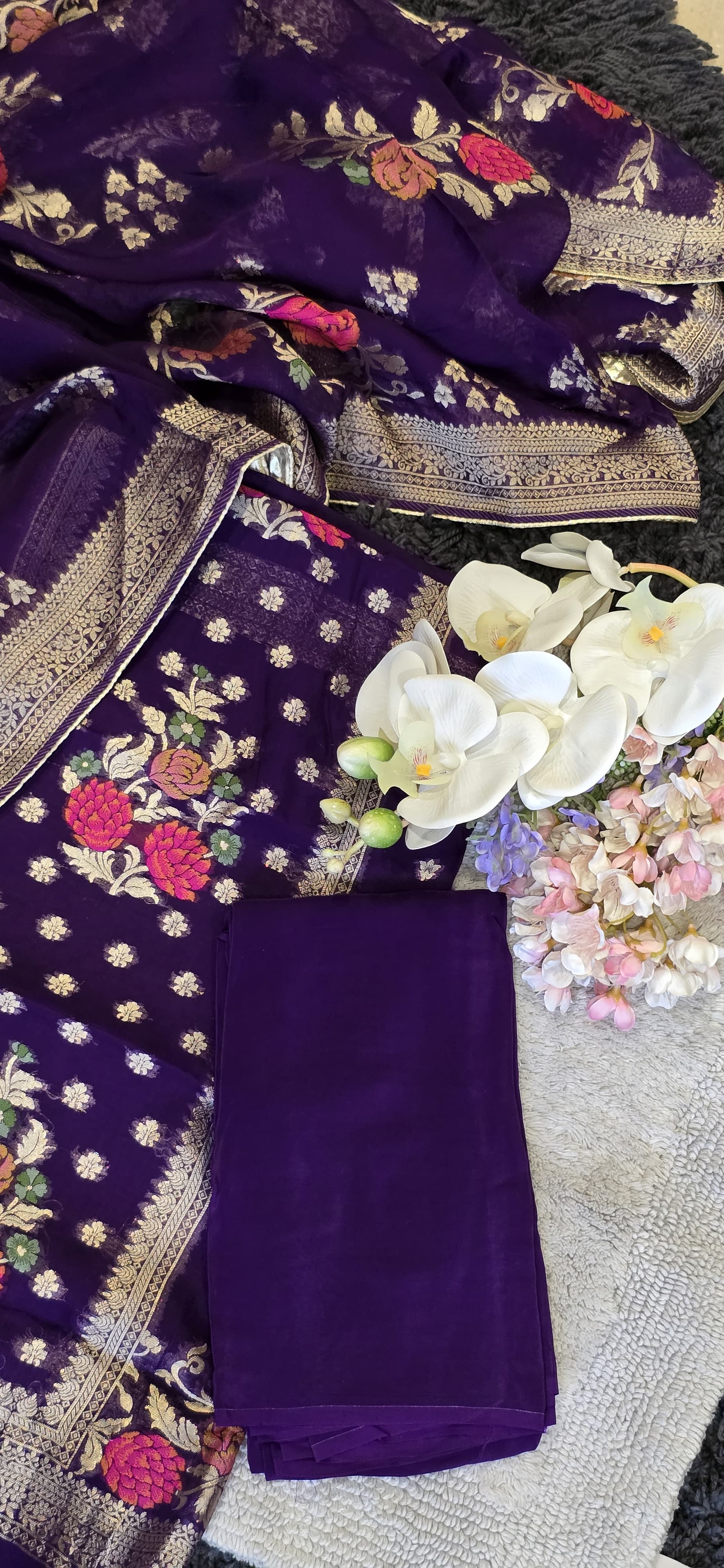 Purple organza suit