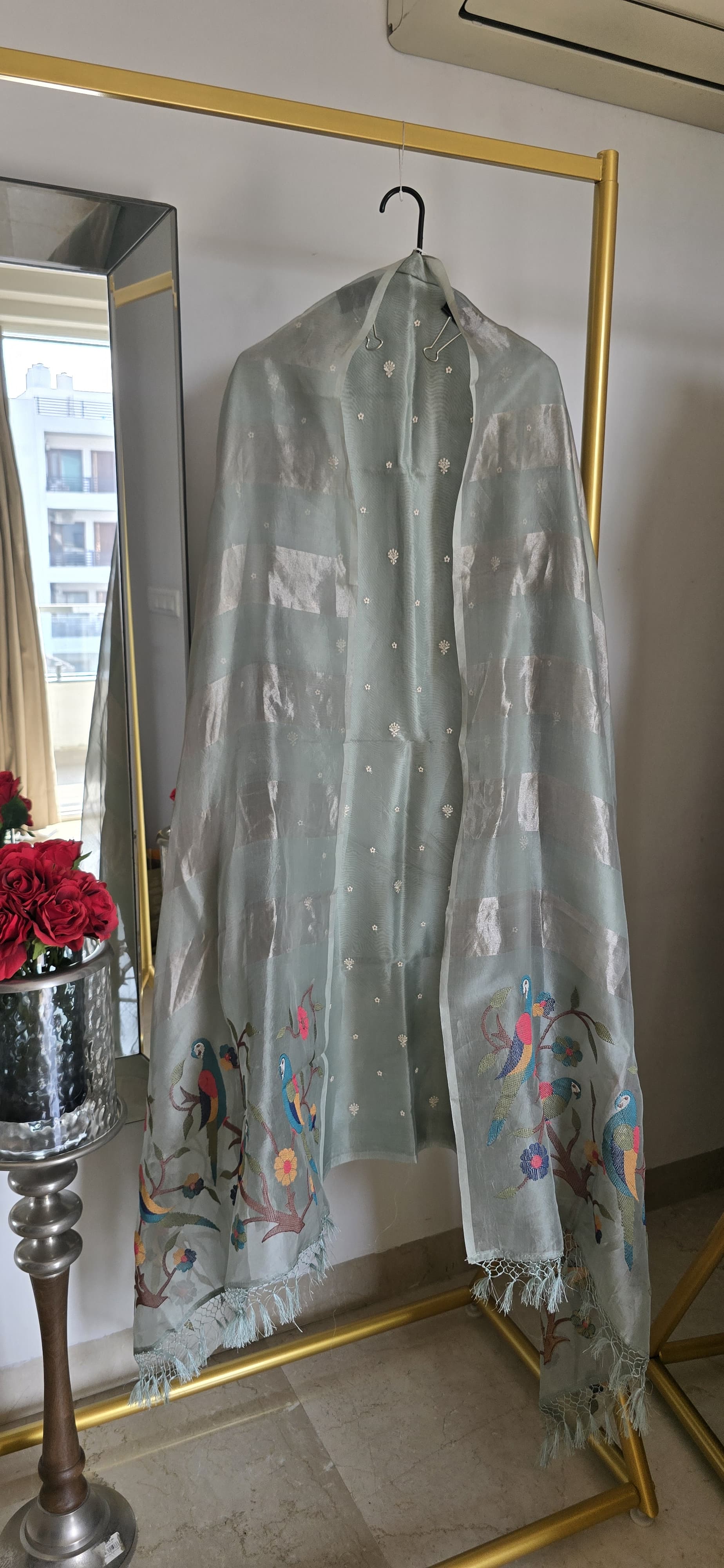Silk Organza Embroided Suit Secondary image