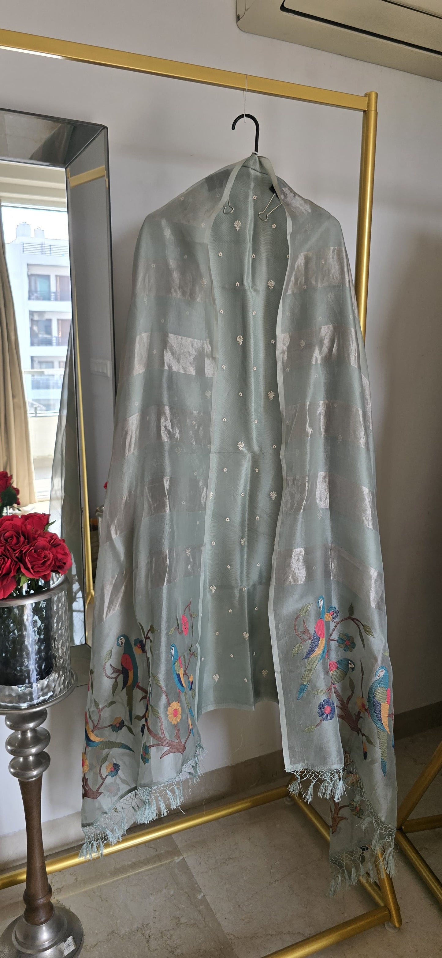 Silk Organza Embroided Suit