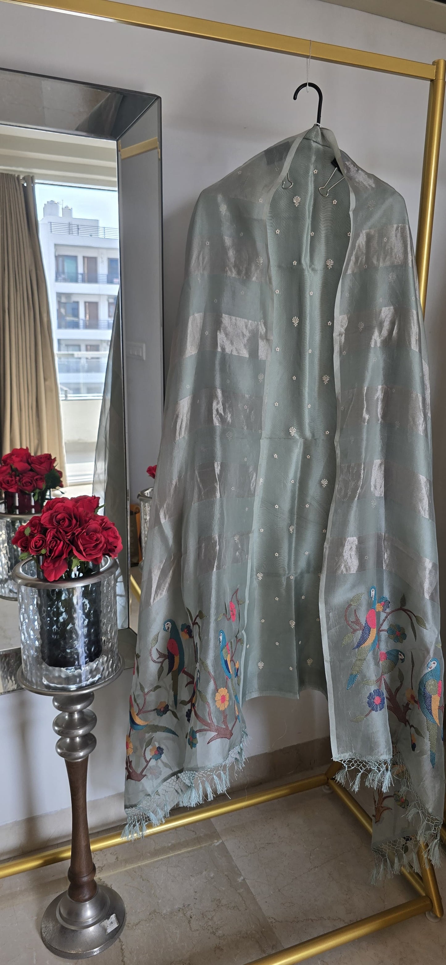 Silk Organza Embroided Suit