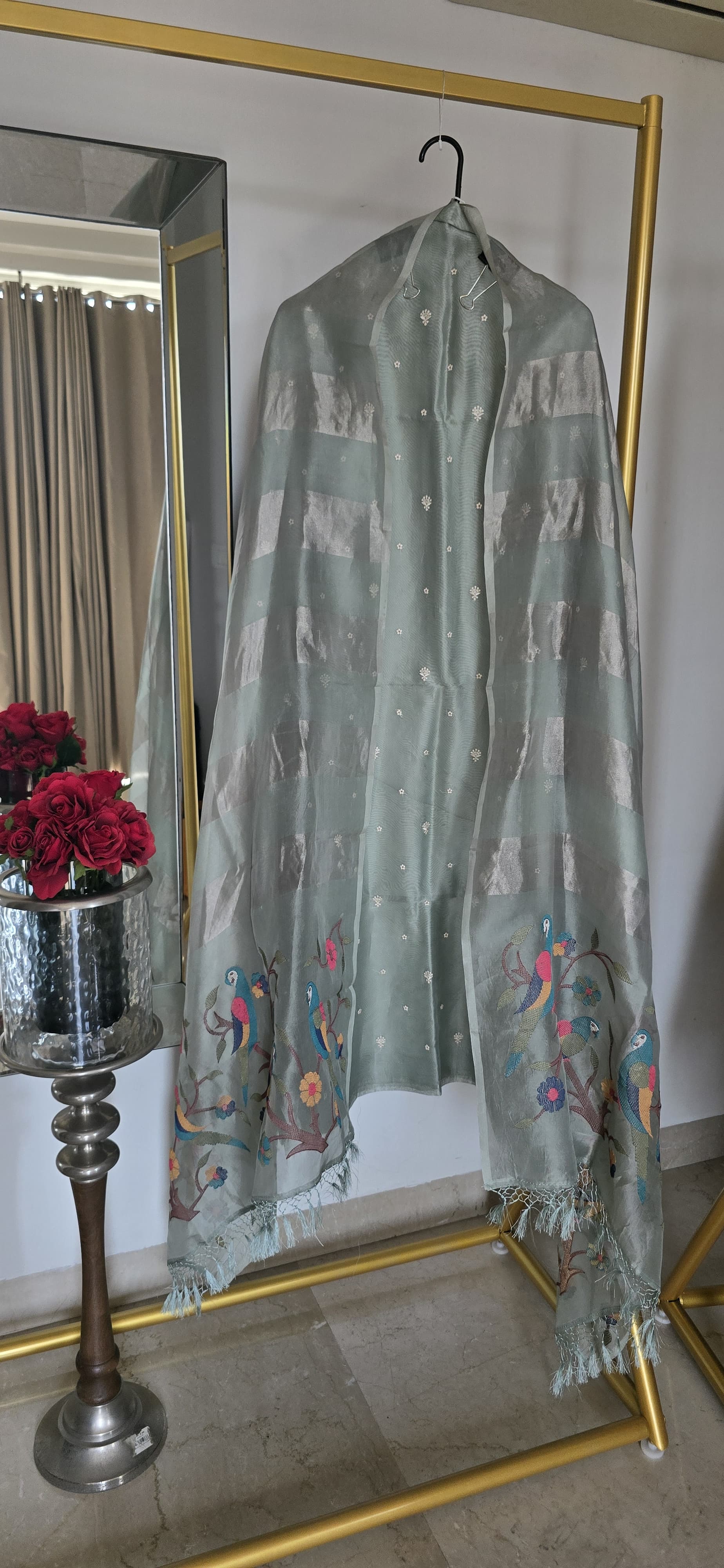 Silk Organza Embroided Suit Main image