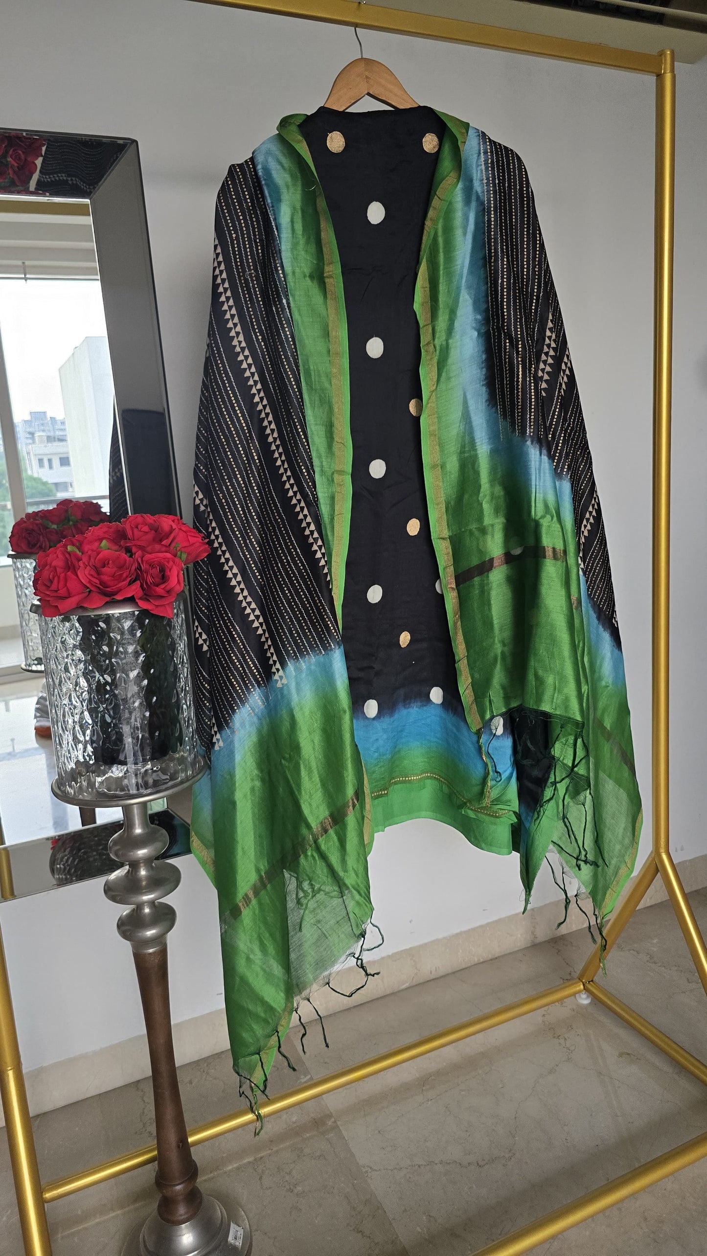 Maheshwari Discharge Print Suit