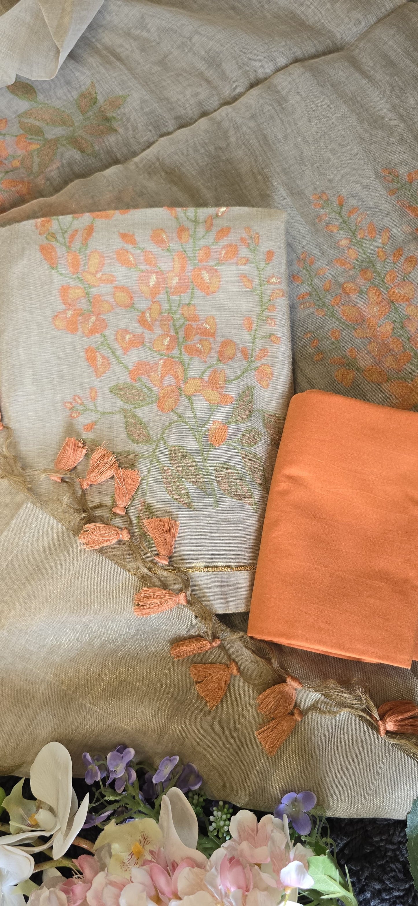 Chanderi silk Jamdani Suit