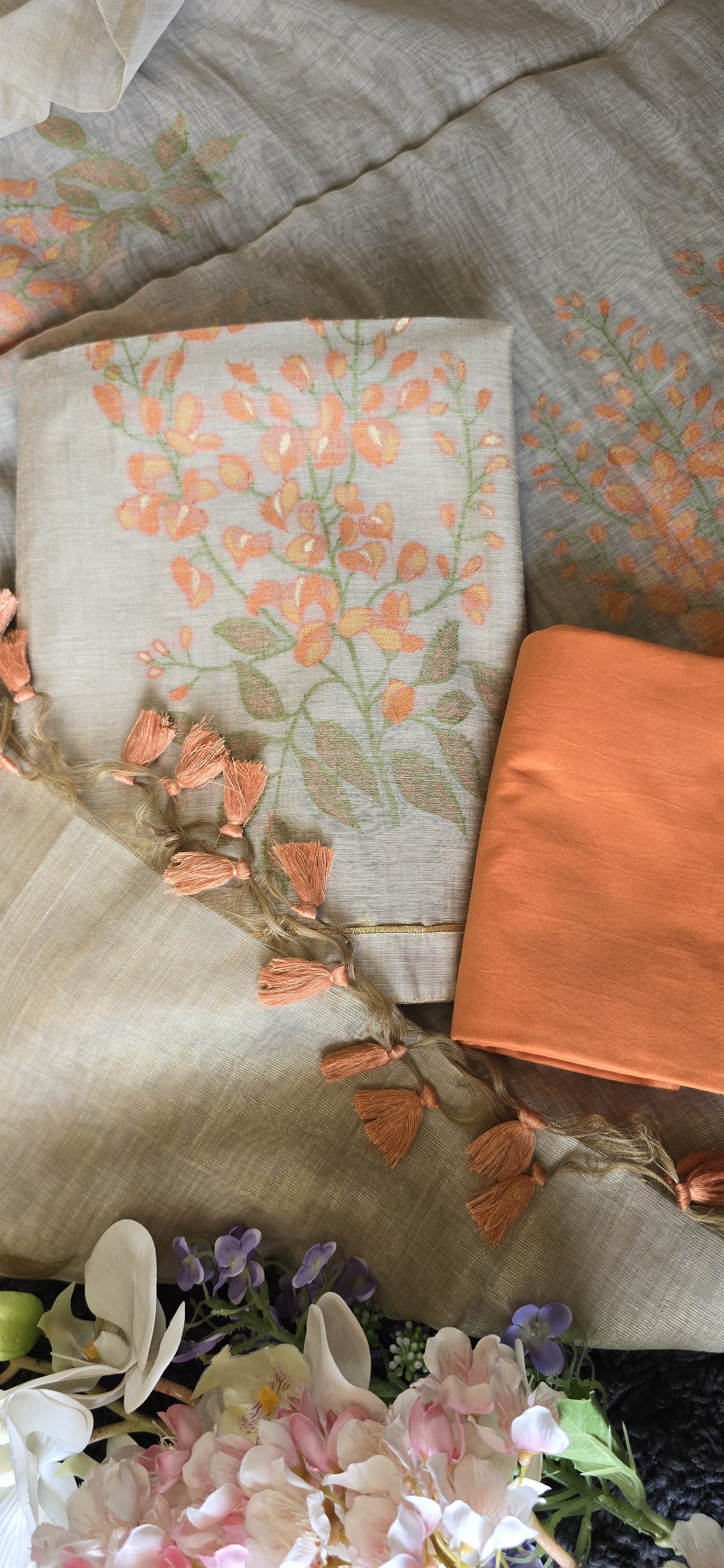 Chanderi silk Jamdani Suit