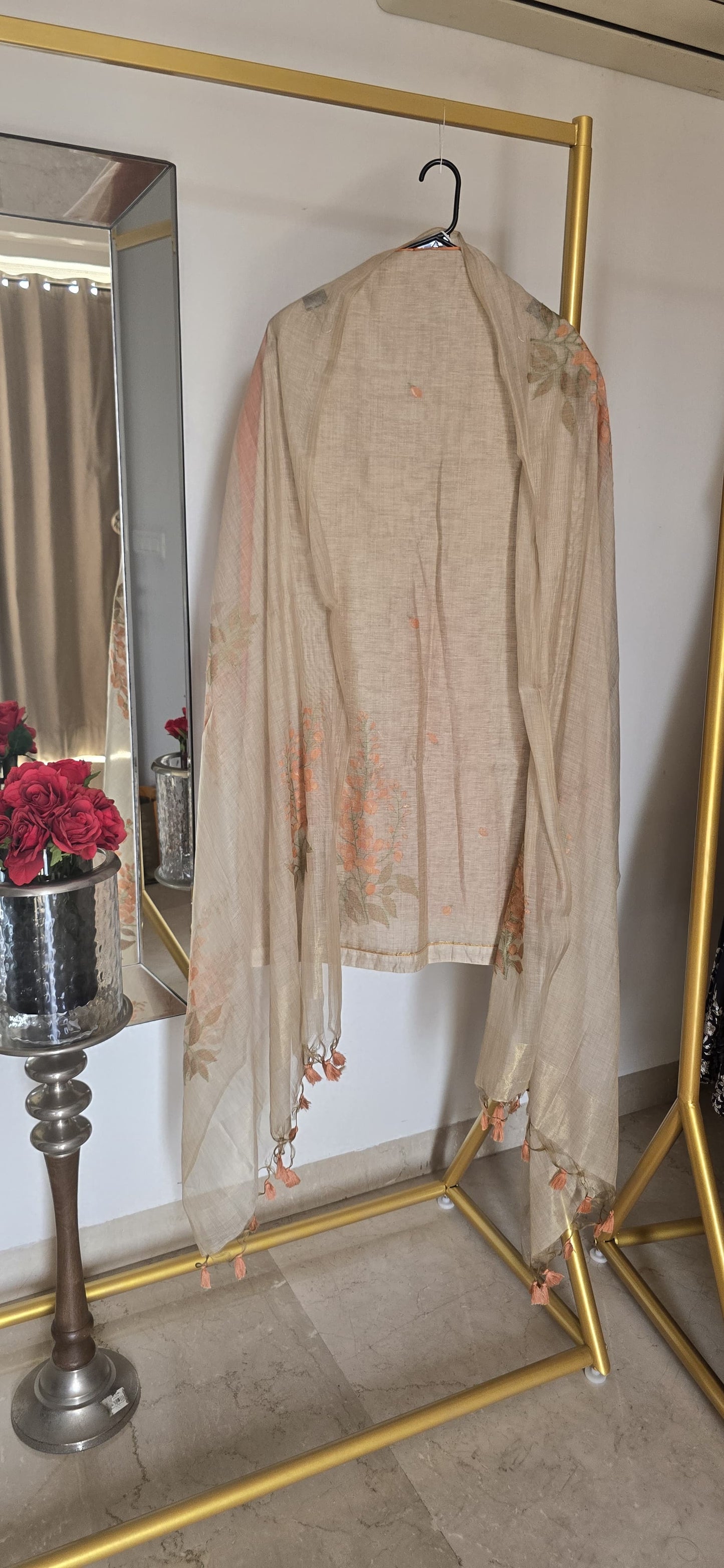 Chanderi silk Jamdani Suit