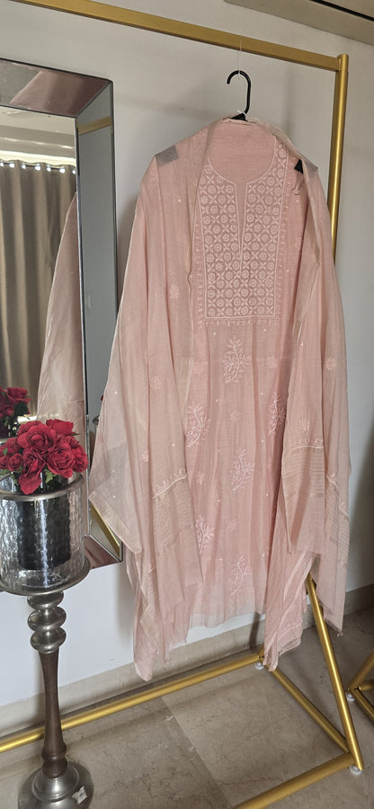 Mul Chanderi Lucknowi Suit