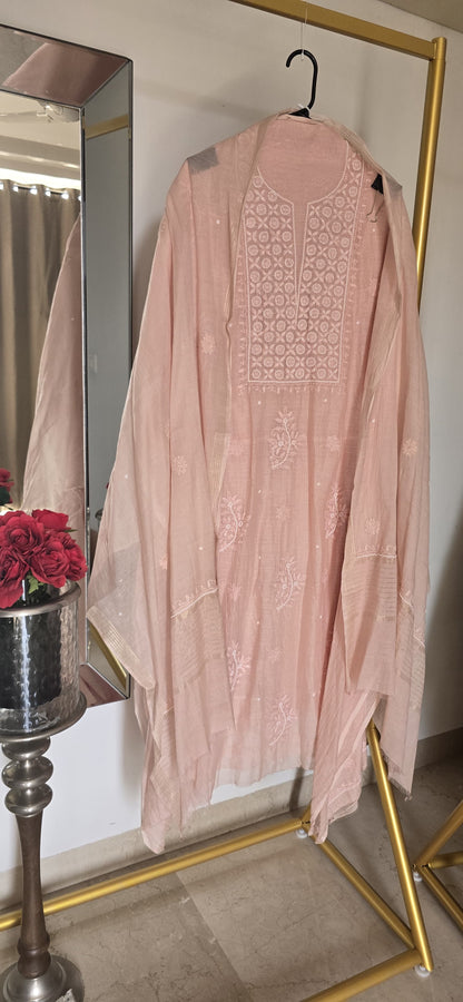 Mul Chanderi Lucknowi Suit